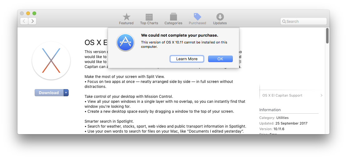 make my mac eligable for a osx maverick install